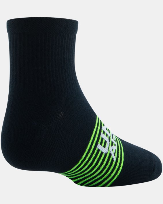 Boys' UA Essential Quarter 6-Pack Socks, Black, pdpMainDesktop image number 3